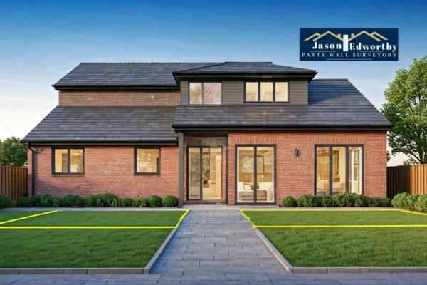 Home extension focusing on boundary line Hillingdon